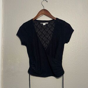 Kimchi Blue Lace Black Wrap Top